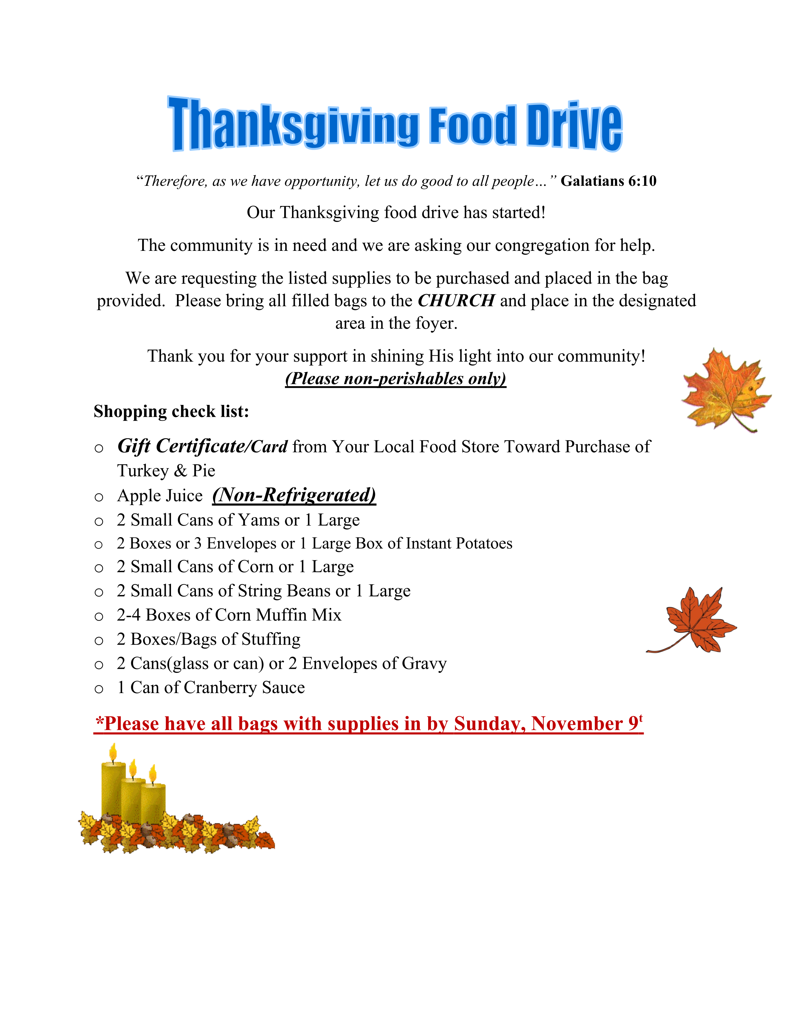 Thanksgiving Frood Drive